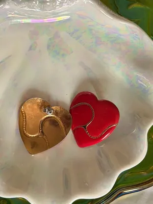 Red heart earrings