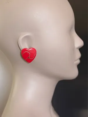 Red heart earrings