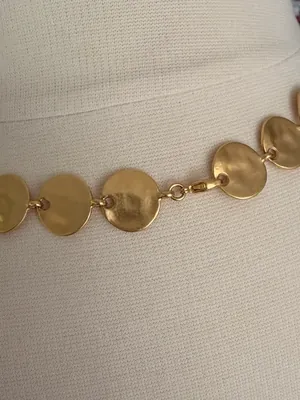 Gold coin collar necklace