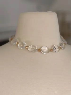 Handmade Large Crystal Bead Collar Necklace