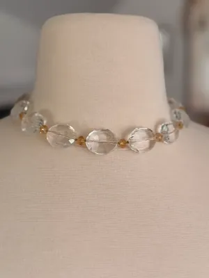 Handmade Large Crystal Bead Collar Necklace