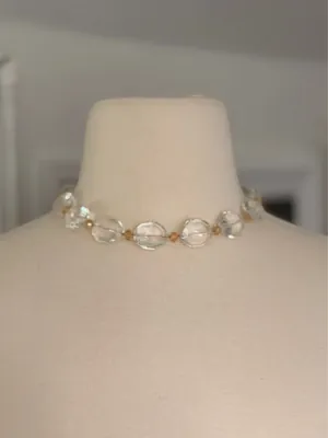 Handmade Large Crystal Bead Collar Necklace