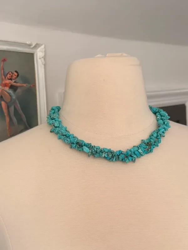 Faux Turquoise Adjustable Collar Necklace