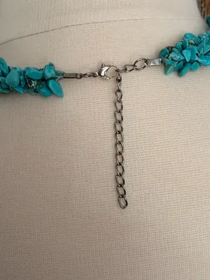 Faux Turquoise Adjustable Collar Necklace