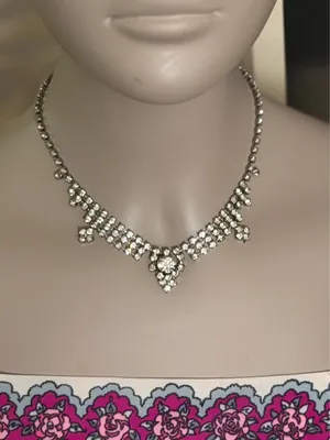 Vintage-style Rhinestone Festoon Necklace