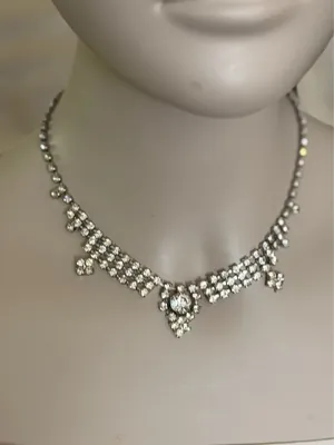 Vintage-style Rhinestone Festoon Necklace