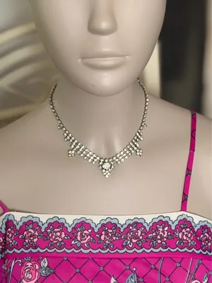 Vintage-style Rhinestone Festoon Necklace