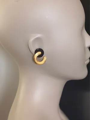 Avon Goldtone Convertible Color Disc Earrings