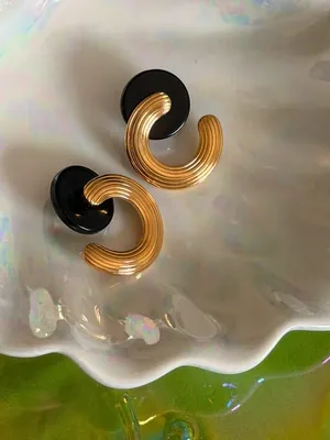 Avon Goldtone Convertible Color Disc Earrings