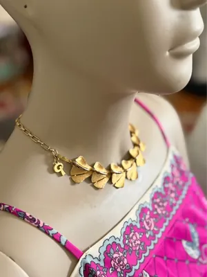 Vintage Gold Puccini Leaf Necklace