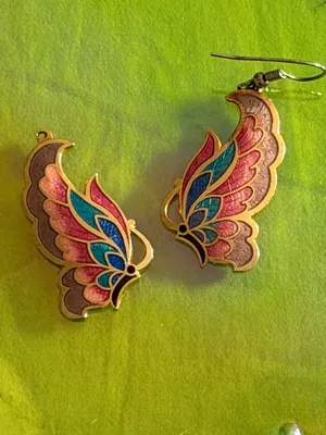 Vintage Cloisonné Enamel Gold Tone Jewelry Lot