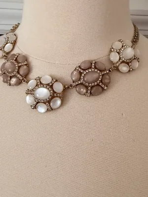 Anne Klein Mother Of Pearl/Gold Necklace